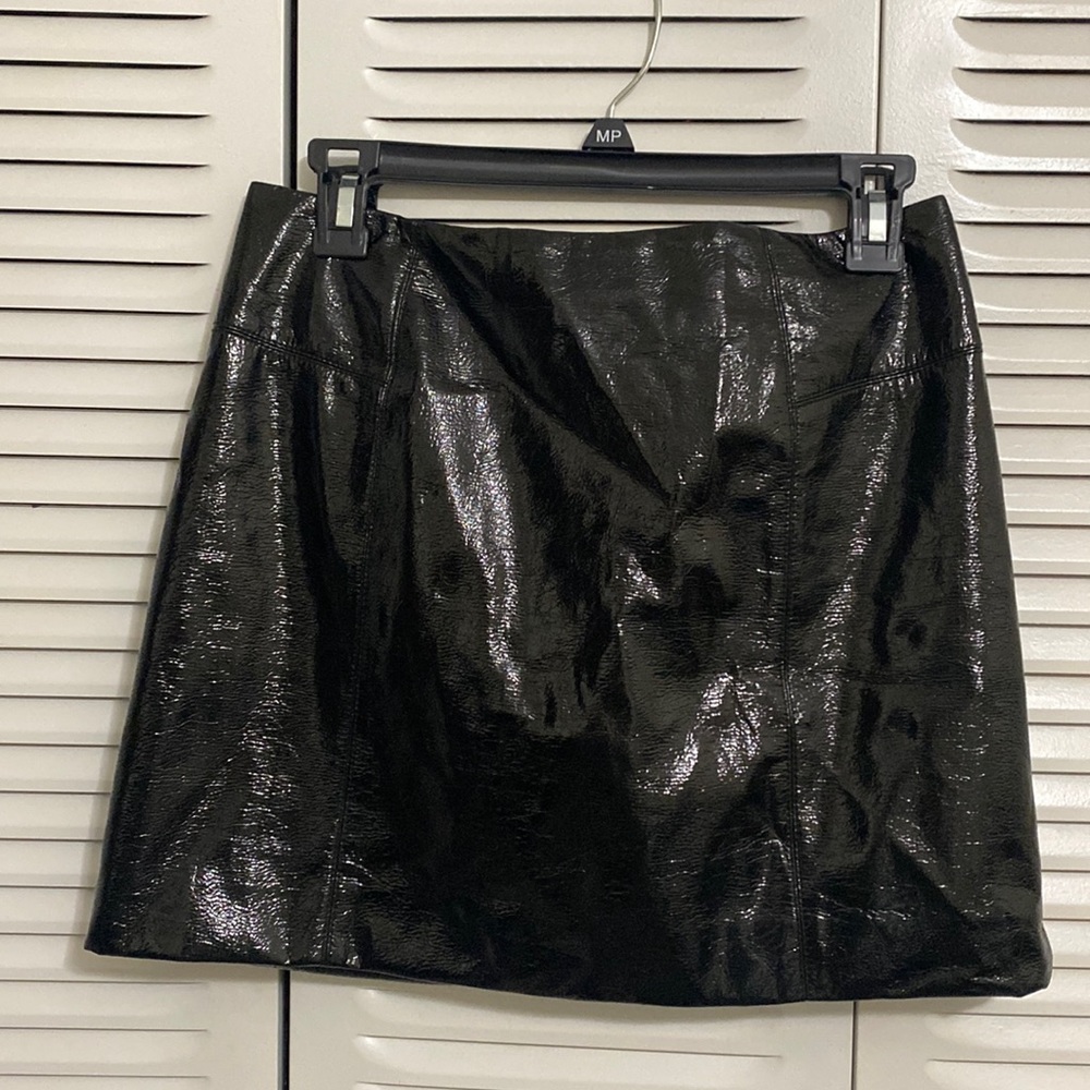 Leather mini skirt